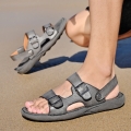 Russell & Bromley new style Men's Double Breasted Leather Breathable Beach Sandals - The Ultimate Summer Footwear for Style and Comfort