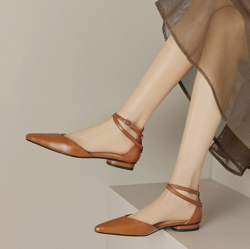 Russell & Bromley new style Cross Buckle Hollow Pumps Cowhide - A Stylish and Versatile Choice for Your Feet