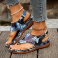 Russell & Bromley new style Women's Stylish Casual Flower Back Buckle Wedge Sandals