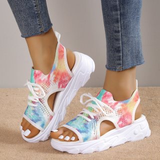 Russell & Bromley new style Women's Stylish Print Lace-up Sports Sandals for Summer Casual Wear