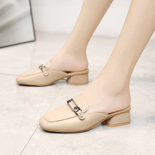 Russell & Bromley new style Urban Chic Square Toe Chunky Heel Mules Shoes for Women